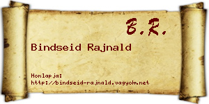 Bindseid Rajnald névjegykártya